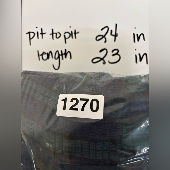 Vineyard Vines Blackwatch Plaid Ruffle Long Sleeve Smocked XL Blue Green 1270 - Picture 6 of 6